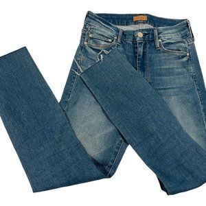 Mother The Looker Ankle Fray In Birds Of Paradise Medium Wash Size 24 Inseam 25"